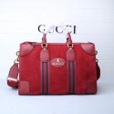 Gucci Suede duffle bag with Web 459311 red HV05429Jz48