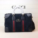 Gucci Suede duffle bag with Web 459311 Royal Blue HV00482Ri95