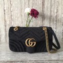 Gucci Velvet GG Shoulder Bag 446497 black HV02875vm49