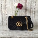Gucci Velvet GG Shoulder Bag 446744 black HV10330Af99