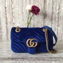 Gucci Velvet GG Shoulder Bag 446744 blue HV04111nE34