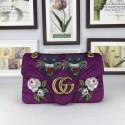 Gucci Velvet GG Shoulder Bag A443496 purple HV02853va68