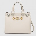 Gucci Zumi grainy leather small top handle bag 569712 White HV01777Pf97
