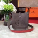 Hermes Evelyne original togo leather mini Shoulder Bag H1187 grey HV01305NP24