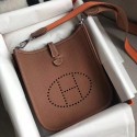 Hermes Evelyne original togo leather mini Shoulder Bag H15698 Camel HV08812AM45