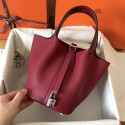 Hermes Picotin Lock PM Bags Original Leather H8688 wine red HV02945VF54