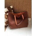 Hermes Shopping Bag Totes Clemence H036 Orange&Brown HV10406Is53