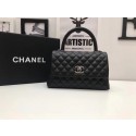 High Imitation Chanel Classic Top Handle Bag A92991 sheepskin Silver chain black HV00271bg96