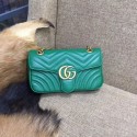 High Imitation Gucci GG Marmont Shoulder Bag 443496 green HV06111bg96