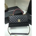 High Quality Chanel flap bag with red top handle A92991 black HV06456BH97