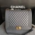 High Quality Chanel LE BOY Shoulder Bag Original Sheepskin Leather 67087 gray Gold chain HV09011BH97
