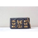 High Quality Gucci GG cicada Mini Shoulder Bag 488426 black HV11931BH97