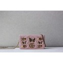 High Quality Gucci GG cicada Mini Shoulder Bag 488426 pink HV06091BH97