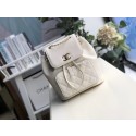High Quality Imitation Chanel backpack Grained Calfskin & Gold-Tone Metal A57571 white HV02320wn47