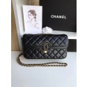 High Quality Imitation Chanel flap bag Lambskin & Gold-Tone Metal 57275 black HV07795wn47