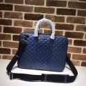 High Quality Imitation Gucci GG Calfskin Leather briefcase 451169 blue HV06550Vu82