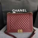 High Quality Replica Chanel LE BOY Shoulder Bag Caviar Leather 67087 Claret Gold chain HV05988aR54