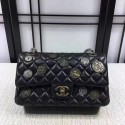 Hot Chanel Classic Flap Bag Sheepskin Leather Copper 1112A black HV07305Nm85