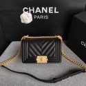 Hot Chanel Leboy Original Calf leather Shoulder Bag B67085 black gold chain HV03704cT87