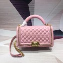 Hot Chanel Leboy Original leather Shoulder Bag H67086 pink & gold -Tone Metal HV01875Nm85