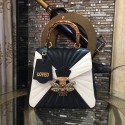 Imitation 1:1 2017 GG Queen Margaret quilted leather backpack 476664 black white HV03737LT32