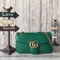 Imitation 1:1 Gucci GG Marmont Shoulder Bag 443497 green HV06292LT32
