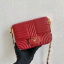 Imitation 1:1 Prada Diagramme leather shoulder bag 1BD217 red HV06657LT32