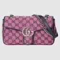 Imitation AAA Gucci GG Marmont multicolor small shoulder bag 443497 Pink HV08207RP55
