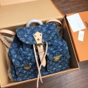 Imitation AAA Louis Vuitton Denim Backpack M44460 blue HV05447kf15