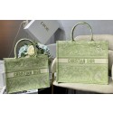 Imitation AAA SMALL DIOR BOOK TOTE Lime Toile de Jouy Reverse Embroidery M1296ZR HV07842RP55