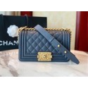Imitation Boy Chanel Flap Shoulder Bag Leather A67085 blue HV02254EY79