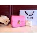 Imitation Celine Classic Box Flap Bag Calfskin Leather 2263 Pink HV03447AI36