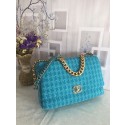 Imitation CHANEL 19 Flap Bag AS1162 blue HV02169Za30