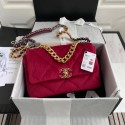 Imitation Chanel 19 flap bag velvet AS1161 red HV00359QN34