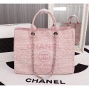 Imitation Chanel Canvas Tote Shopping Bag 8099 pink HV00014Nj42