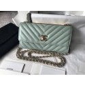 Imitation Chanel CC Original Lambskin Leather Bag A92987V Light Green HV05775sJ18