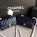 Imitation Chanel Classic Flap Bag original Patent Leather 1117 dark blue HV03882RC38