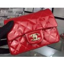 Imitation Chanel Classic mini Flap Bag Red Original Patent Leather CF7171 Gold HV02012Tm92