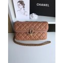 Imitation Chanel flap bag Lambskin & Gold-Tone Metal 57275 Camel HV03961SU58