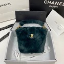 Imitation Chanel flap bag Shearling Lambskin & Gold-Tone Metal AS2241 green HV01087uq94