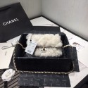 Imitation Chanel flap bag Wool sheepskin &Gold-Tone Metal AS1199 white HV05929KV93