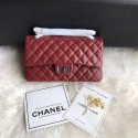 Imitation Chanel Flap Original Cowhide Leather 30225 red Silver chain HV06363ye39