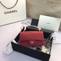 Imitation Chanel Flap Original Lambskin Leather Shoulder Bag CF 1116V red gold chain HV07314Nj42