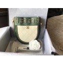 Imitation Chanel Flap Original Sheepskin leather cross-body bag 55698 green HV01889EY79