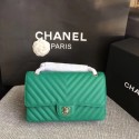 Imitation Chanel Flap Shoulder Bags green Leather CF 1112V silver chain HV05473SU87