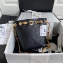 Imitation Chanel Lambskin bucket bag AS2381 black HV01862uq94