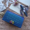 Imitation Chanel LE BOY Original Caviar Leather Shoulder Bag F67086 blue HV03950sJ18