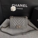 Imitation Chanel Leboy Original Calf leather Shoulder Bag B67085 grey silver chain HV01154Nj42