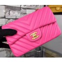 Imitation Chanel mini Classic Flap Bag Rose Original Sheepskin Chevron Leather CHA5500 Gold HV02673Fo38