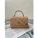 Imitation Chanel mini flap bag with top handle AS2477 Apricot HV01499QN34